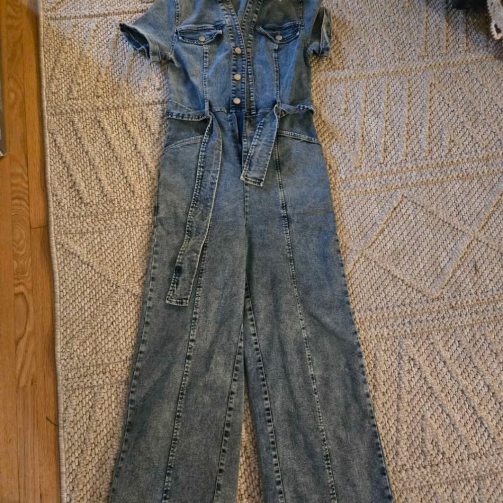 Denim jump suit